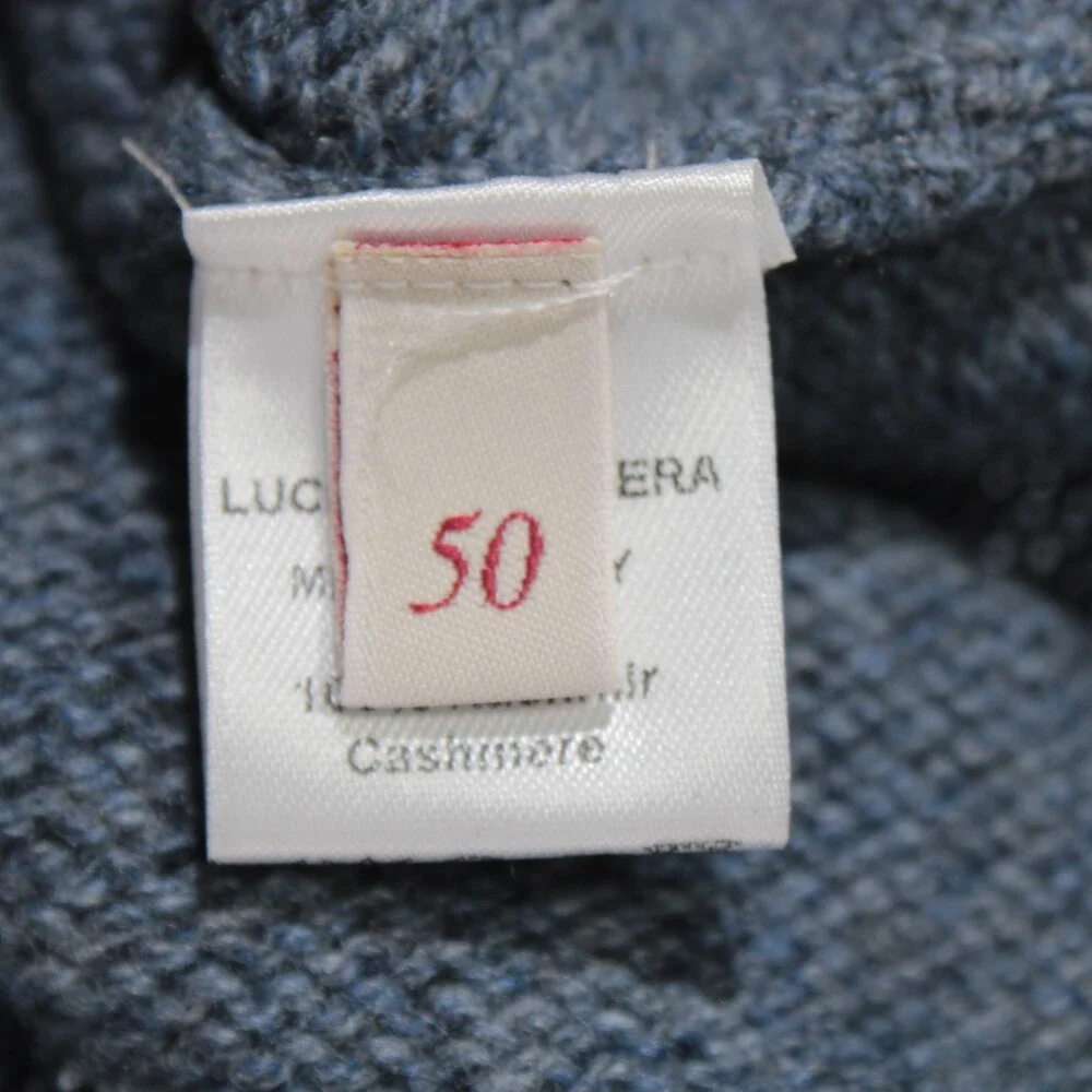 Luciano Barbera NWT Collared Knit Sweater Size 50 (US M) in Blue 100% Cashmere